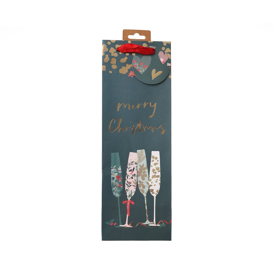 GLICK Xmas Paper Bottle Bag - Flutes