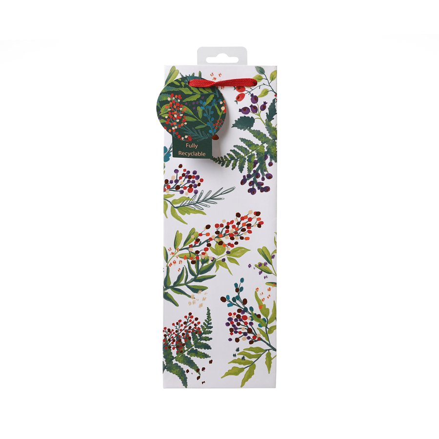 TOMSMITH Xmas Paper Bottle Bag - Festive Gathering