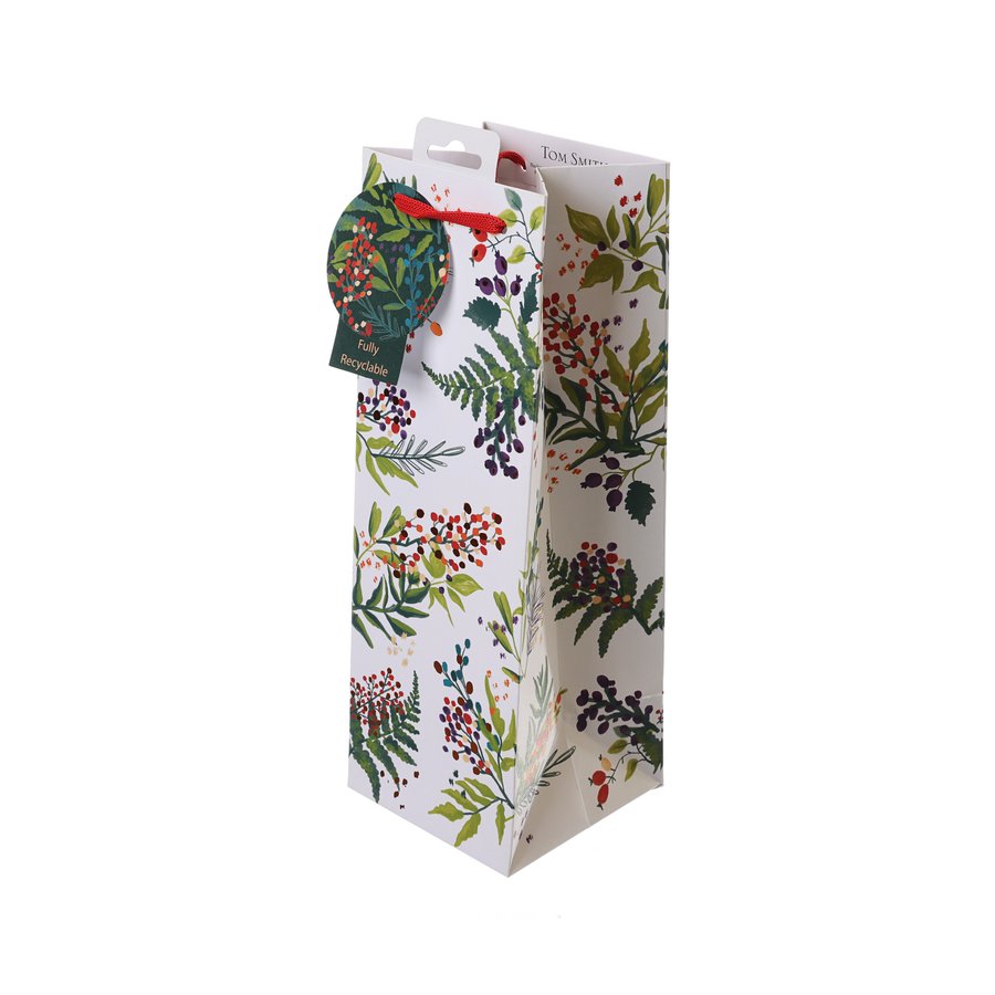 TOMSMITH Xmas Paper Bottle Bag - Festive Gathering