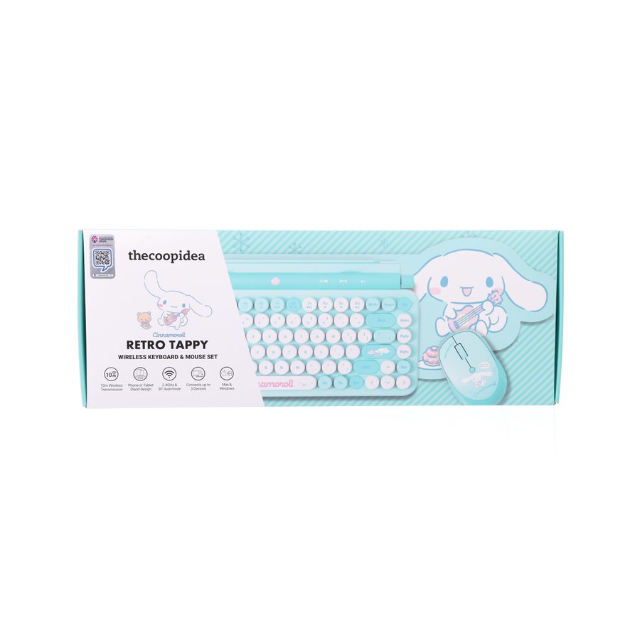 THECOOPIDEA Sanrio Retro Tappy Wireless Keyboard & Mouse Set Cinnamoroll