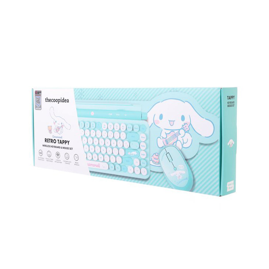 THECOOPIDEA Sanrio Retro Tappy Wireless Keyboard & Mouse Set Cinnamoroll