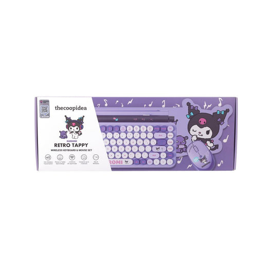 THECOOPIDEA Sanrio Retro Tappy Wireless Keyboard & Mouse Set Kuromi