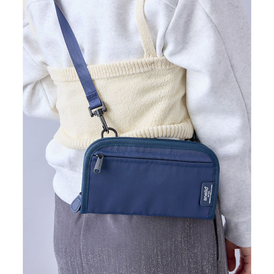ANELLO Cosmic Pouch Wallet-Navy  (170g)