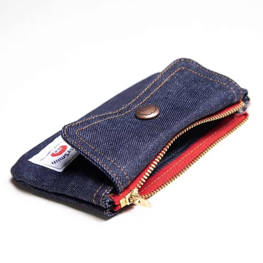BETTY SMITH Button Pocket Eco Pouch-Navy