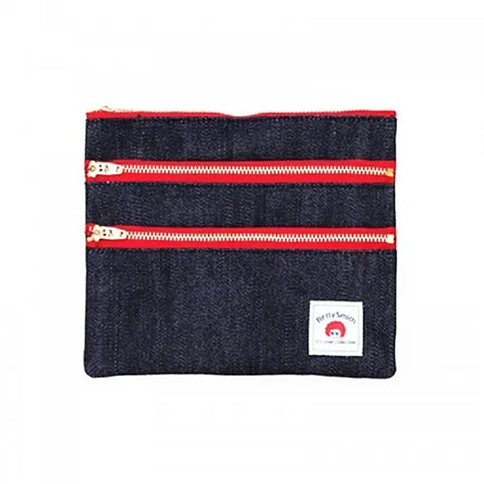 BETTY SMITH 3 Zipper Eco Pouch Navy