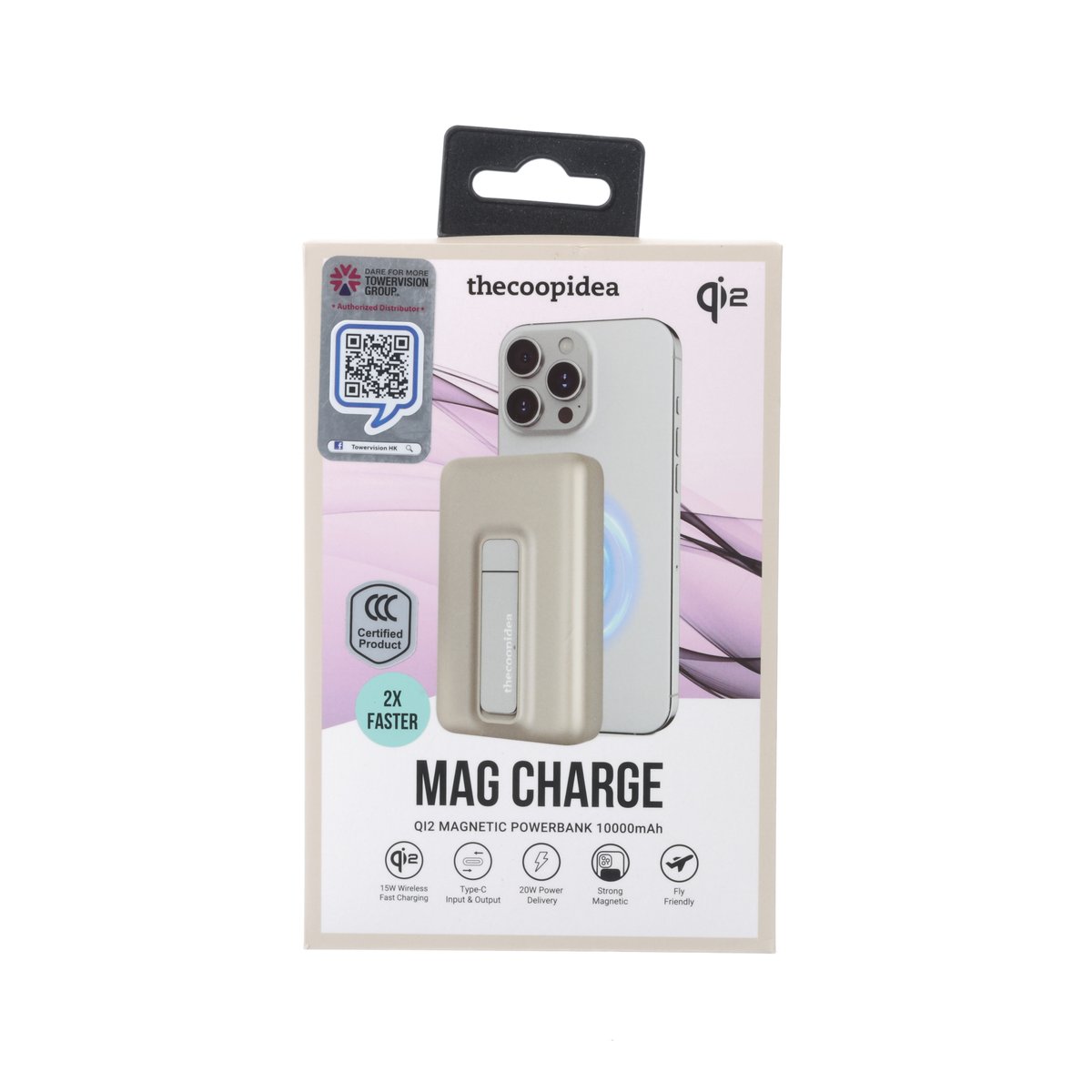 THECOOPIDEA Mag Charge Qi2 10000mAh (38.5 WH) Magnetic Powerbank Gold