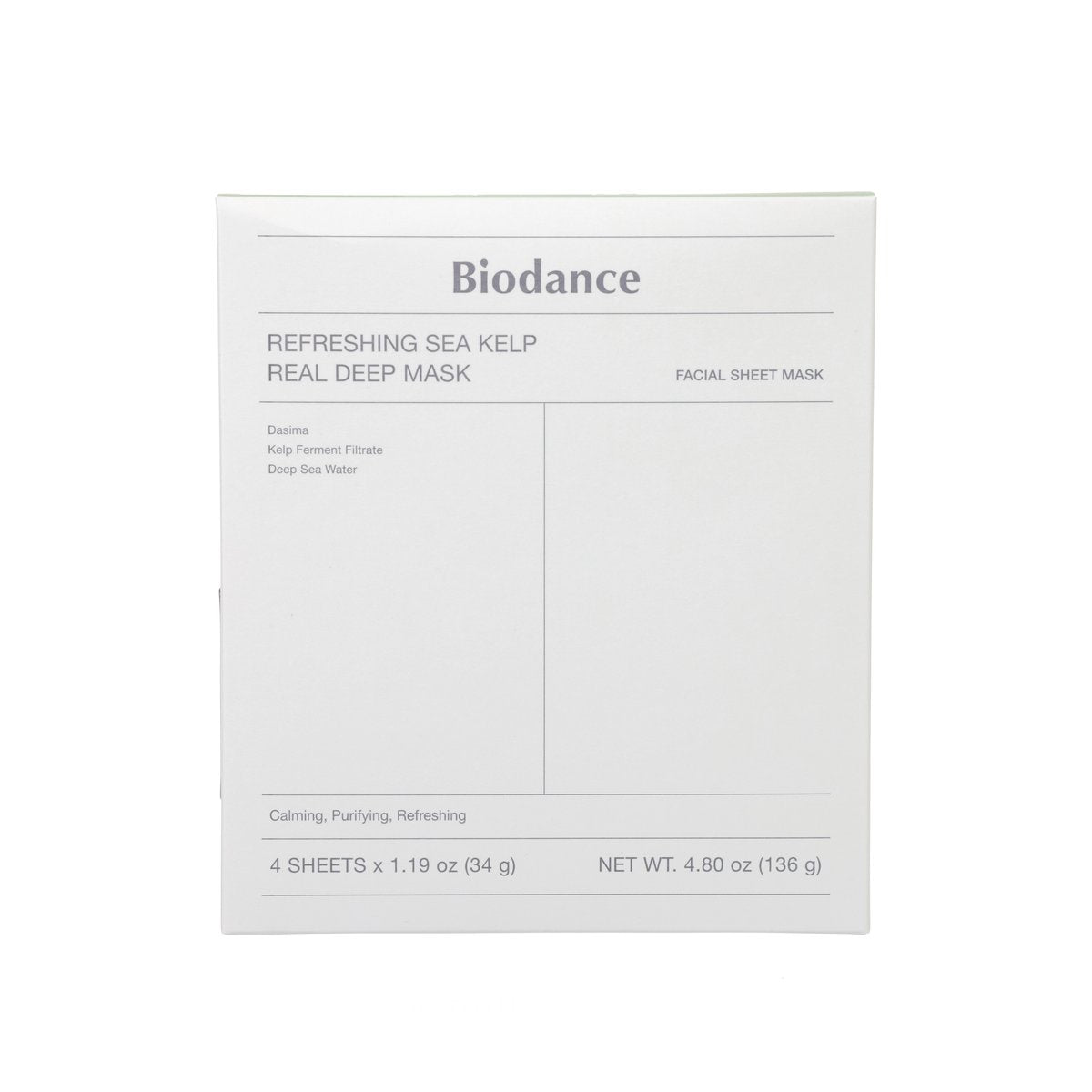 BIODANCE BIODANCE REFRESHING SEA KELP REAL DEEP MASK 34G X 4P