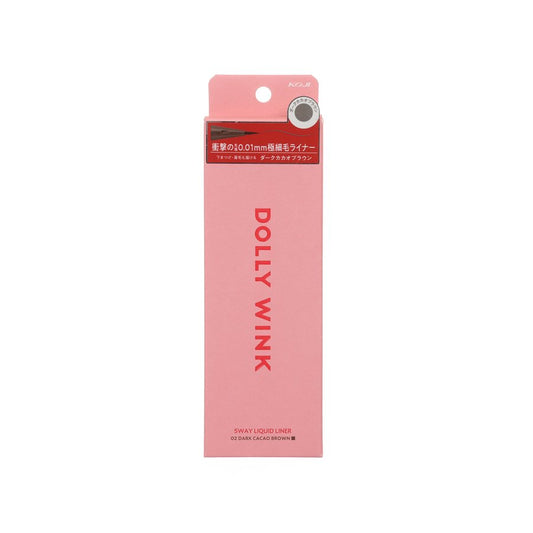 KOJI KOJI DOLLY WINK 5 WAY LIQUID LINER 02 DARK CACAO BROWN  (0.6mL)
