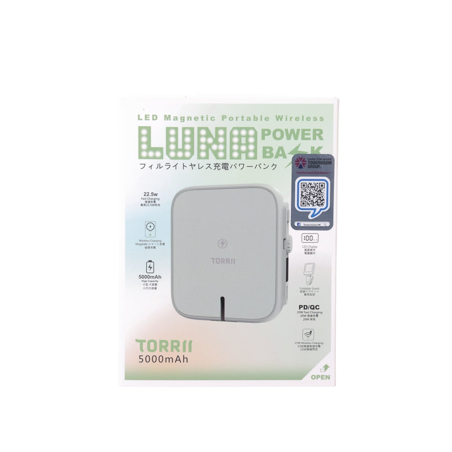 TORRII Luna Led Magnetic 5000mAh (18.5 WH) Wireless Powerbank Mint
