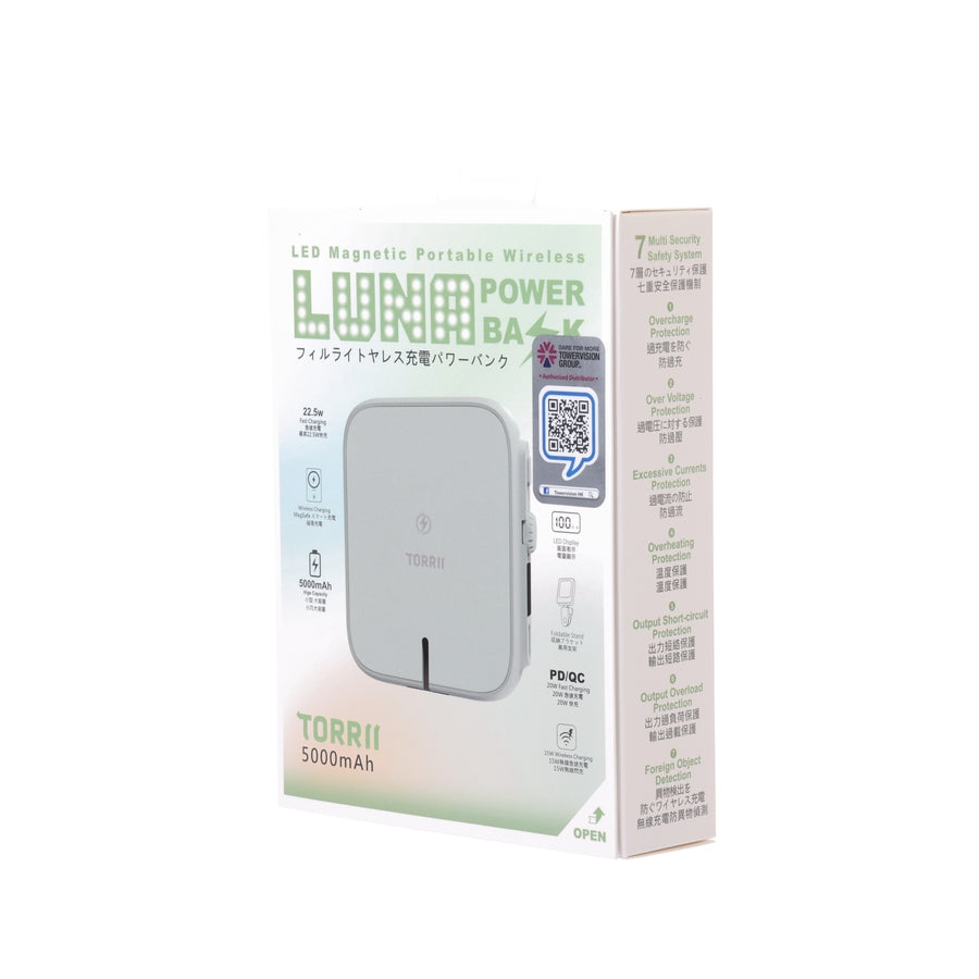 TORRII Luna Led Magnetic 5000mAh (18.5 WH) Wireless Powerbank Mint