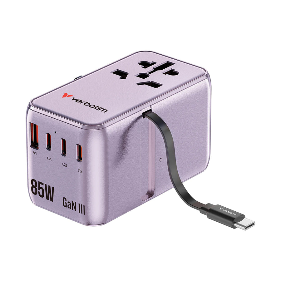VERBATIM CHARGE 'N' TRAVEL ADAPTER 85W - PUR
