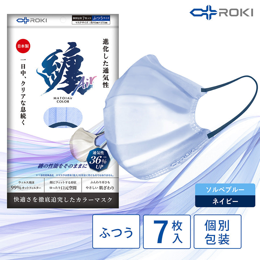 ROKI MATOI AIR MASK REG - BL X NAVY 7PCS  (42.2g)