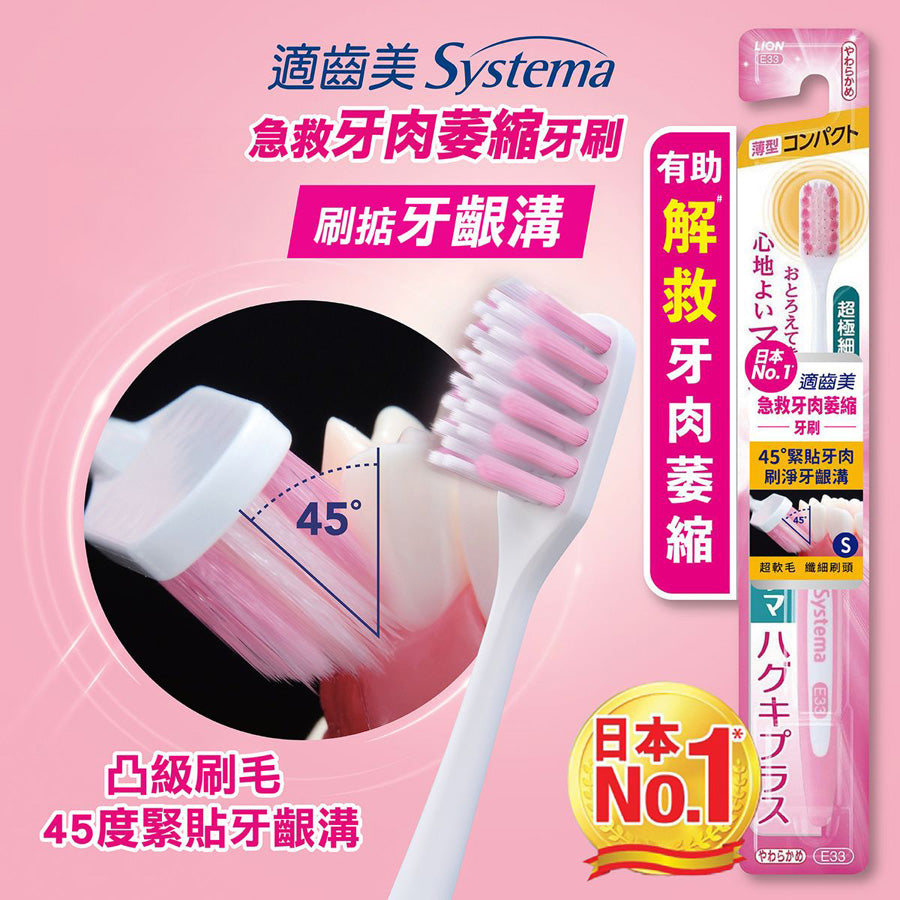 SYSTEMA Gum Recession Aid Toothbrush (Soft, Compact)