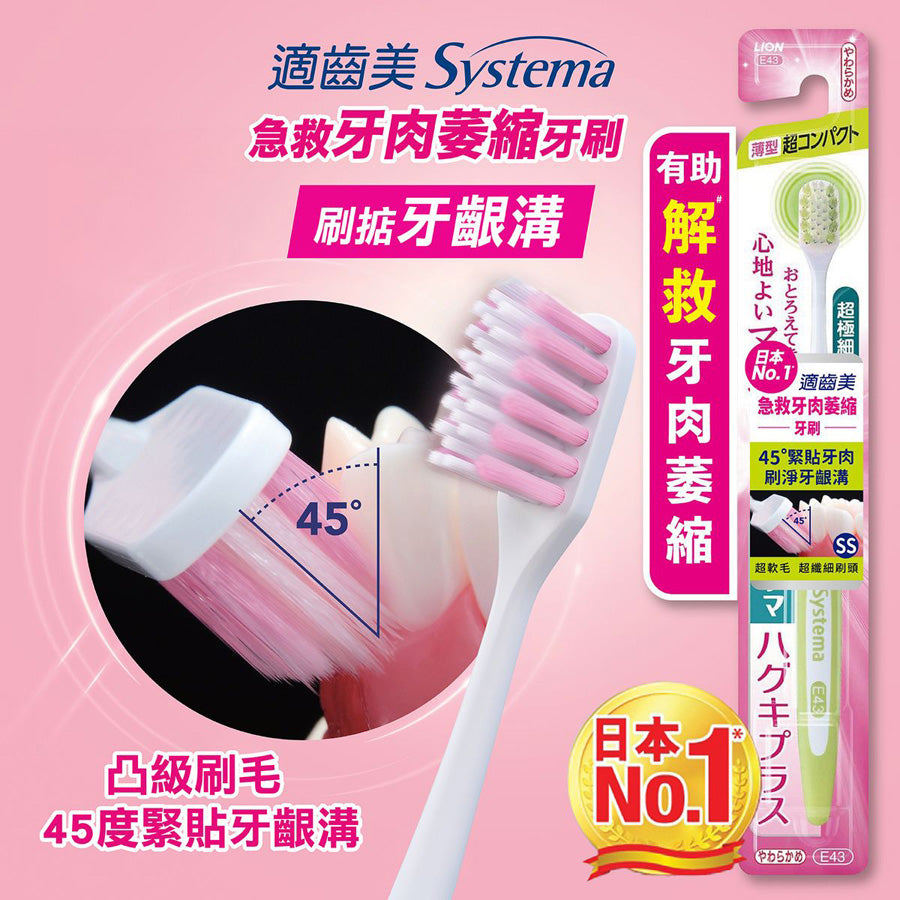 SYSTEMA Gum Recession Aid Toothbrush (Soft, Ultra Compact)