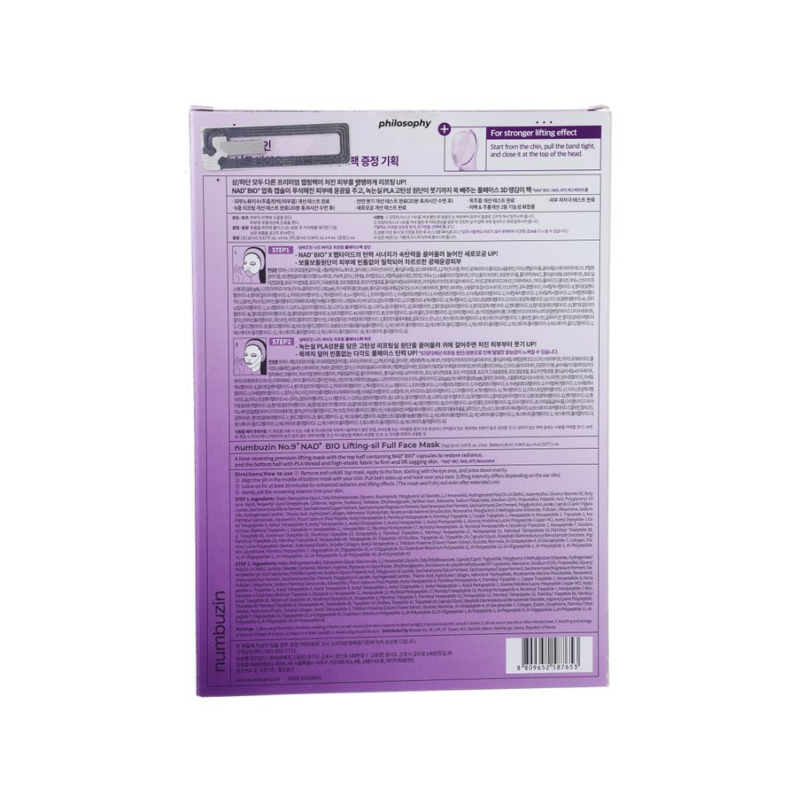 NUMBUZIN No.9 Nad Bio Lifting-Sil Full Face Mask