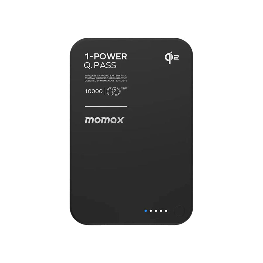 MOMAX 1-Power Q.Pass Qi2 10000mAh Magnetic Powerbank Gen 2 Black