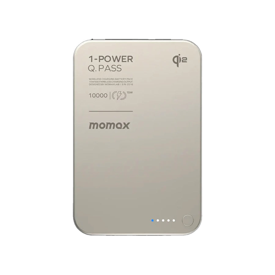MOMAX 1-Power Q.Pass Qi2 10000mAh Magnetic Powerbank Gen 2 Titanium