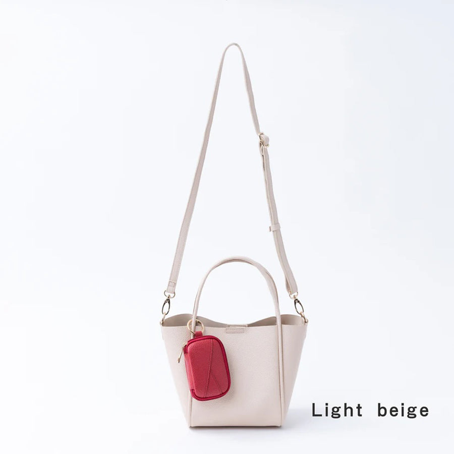 MAISON VERT Lightweight 2-Way Tote with Mini Pouch - Light Beige