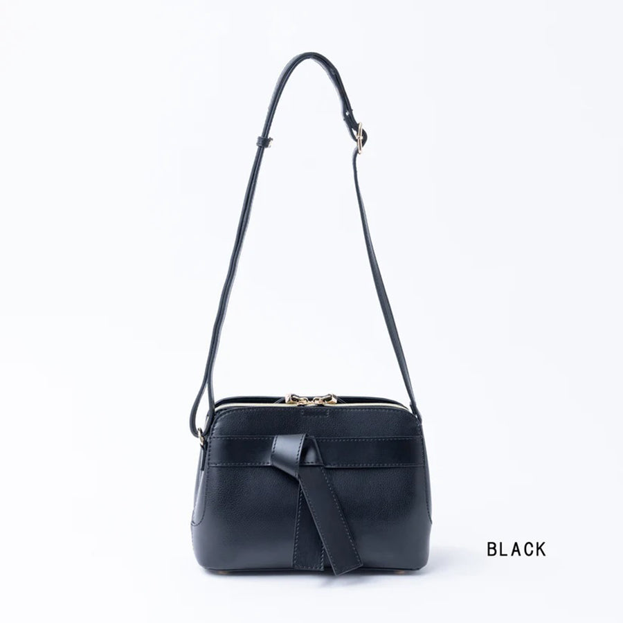 MAISON VERT Lightweight Two-Tone Ribbon Shoulder Bag - Black