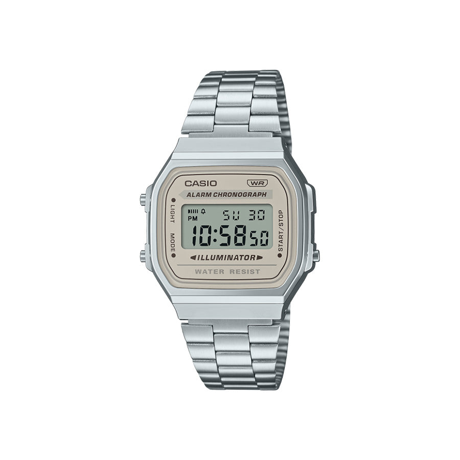 CASIO General - Digital Watch - A168WA-8A - Silver Case/Apricot Dial