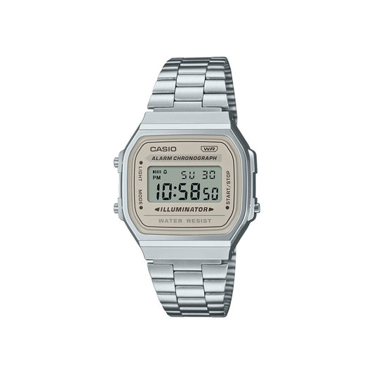 CASIO General - Digital Watch - A168WA-8A - Silver Case/Apricot Dial