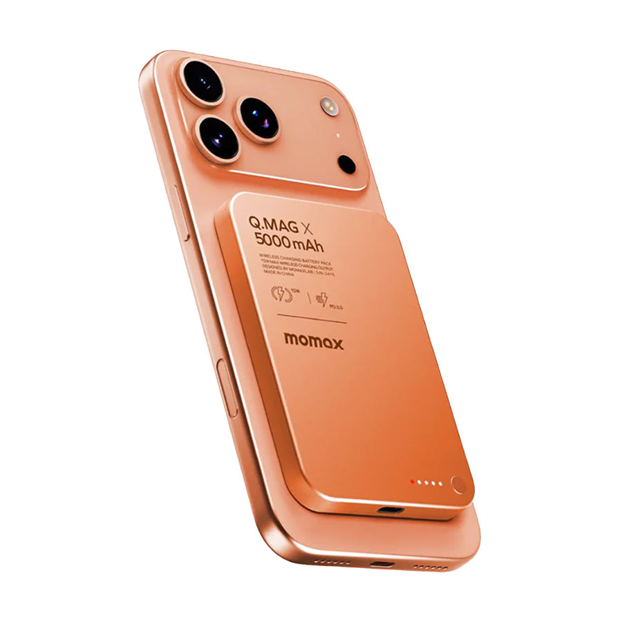 MOMAX Q.Mag X 5000mAh Wireless Powerbank Orange