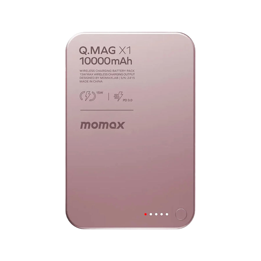 MOMAX Q.Mag X1 10000mAh Wireless Powerbank Pink