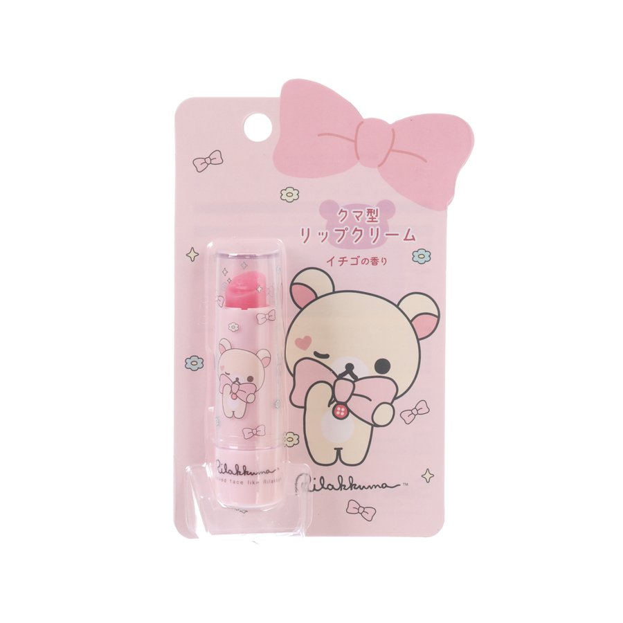 SAN-X Character Mix Bear-Shaped Lip Balm - Korilakkuma - Strawberry Scent  (22g)