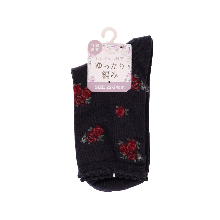 ASSIST S26 AS Mini Rose Pattern Loose Fit Crew Socks - W 2M91005