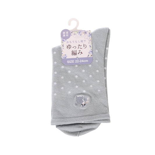ASSIST S26 AS Cat Embroidery Polka Dot Loose Crew Neck Socks - W 2M91013