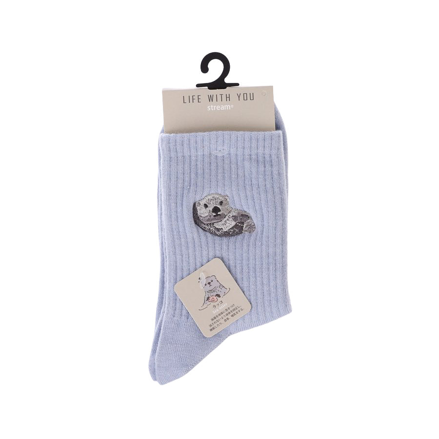 ASSIST S26 AS Crew Socks with Sea Otter Embroidery - W ANS021-B