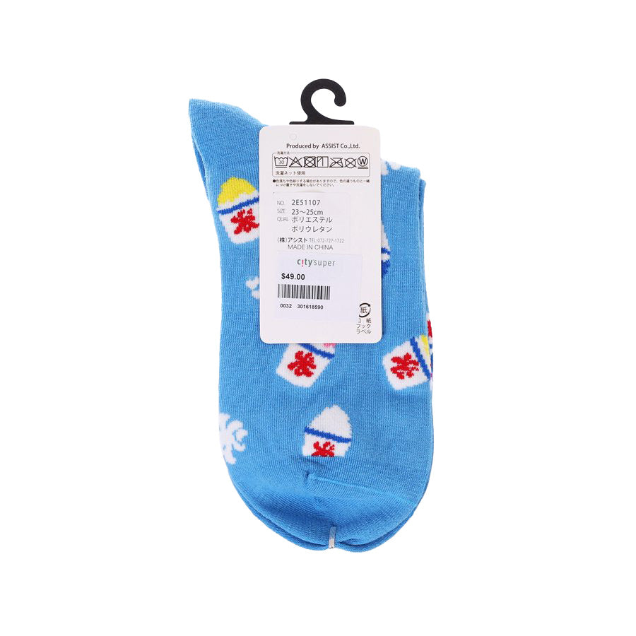 ASSIST S26 AS Shaved Ice All-Over Print One-Point Embroidery Crew Socks - W 2E51107