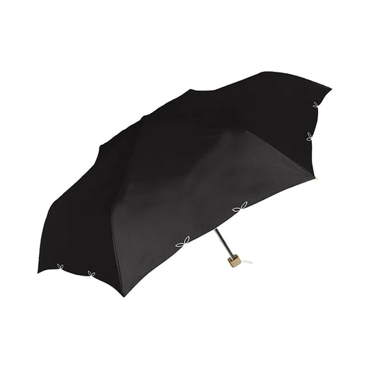 NAKATANI S26 Naka 55cm Embroidery Wave Fold Umbrella - Black