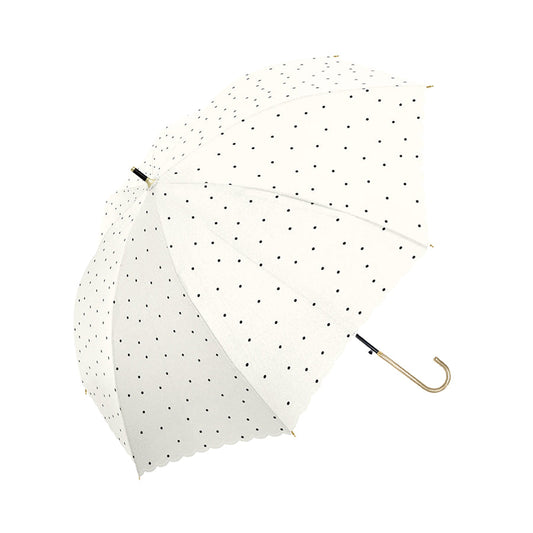 NAKATANI S26 Naka 58cm UV Misty Dot Stick Umbrella - Off White
