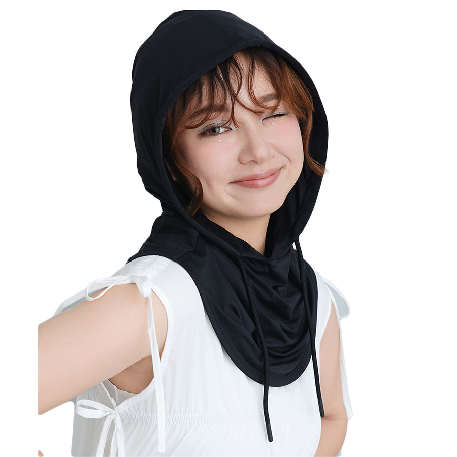 CROSSPLUS S26 Yoki Hooded Neck Cover Mask - Black